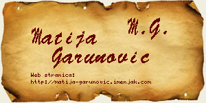 Matija Garunović vizit kartica